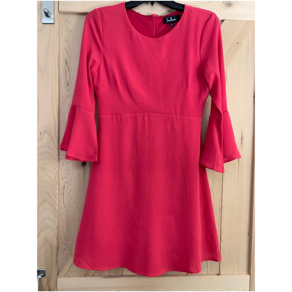 LuLu’s Hot Pink Mod-Mini Dress with 3/4 sleeve